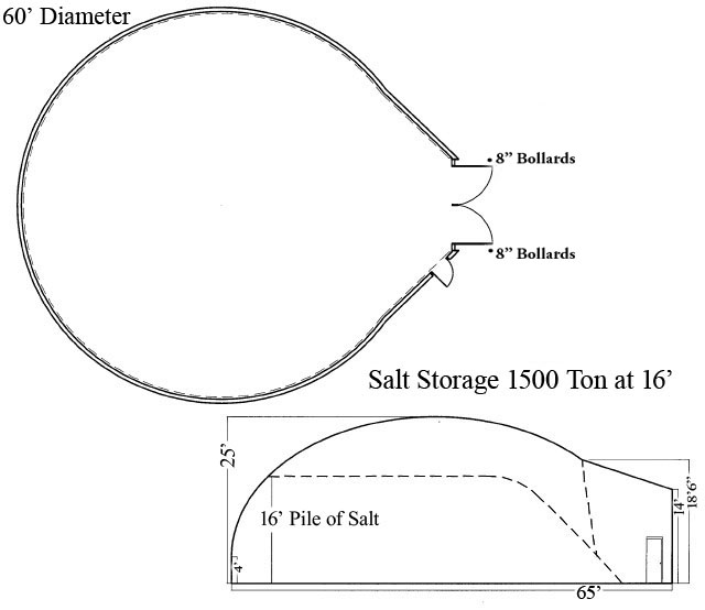1500 ton salt storage